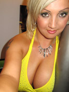 This brunette is totally shameless! she came in a short white dress without any bra on! you can see her perky tits and hard nipples through the fabric