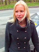 Lusty college teen flashing her boobs and pussy in the car before getting fucked on the public.