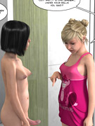 Two nasty brunette 3d girls can't stand their sexual desire in the bedroom.