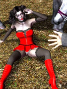 They cut off her clothes and revealed her tits!