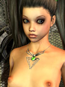 Big boobed 3d girl in latex uniform don't mind dirty sexual games.