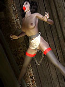 A witch attached to a pole and fuck