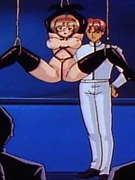 Leashed and naked drawn guy forced to lick pussy of his mistress before being fucked with starpon.