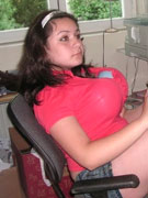 These huge black melons of real amateur ebony hottie barely fit her enormous bra.