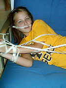 Awesome lusty chick in stockings willingly endures pain and pleasure.