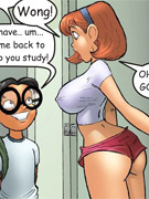 Horny busty mom of hot blonde girl wants to fuck with her nerd school friend