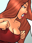 Boss gives to his toon secretary an expensive lingerie and she gets naked to wear it