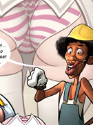 Two sex hungry white toon girls trying thei firts interracial gangbang in the shed.