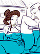 In dirty sex comics hot blonde wash an old guy in the bathtub