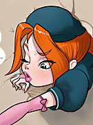 Dirty cartoon bitch in a helmet and glasses gets her cunt drilled badly with an enormous dick