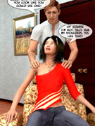 Sex starving lucky toon guy has and awesome threesome fun with two lusty girls.