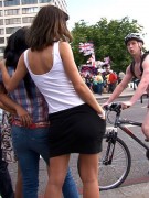 Three young collegegirls willingly exploring and jerking off their teacher's dick.