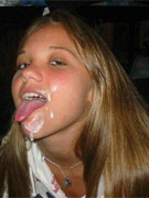 Pretty young slut swallows sperm