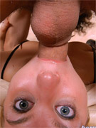 Open asshole blonde gets her throat plunged with cock