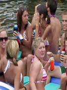 Four drunk college girls decided to make hot group sex banging party while in private.