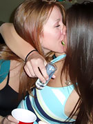 Drinking, kissing and fucking girl on girl at crazy xxx party
