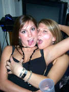 Teen babes with big tits at college party having horny moments