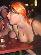 A group of crazy drank babes attacking stipper guy's pecker in the club.