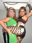 Horny babes start to kiss each other and touch their pussies at party