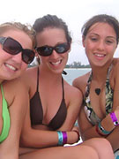 Horny skanks wating their tongues at crazy frat party
