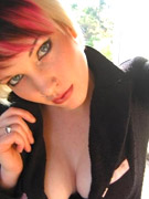 Melodie dresses as a japanese school girl and shows her treats