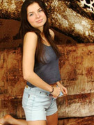 Hot brunette teen sunbathing nude in autumn for erotic session