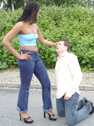 Shy shows no mercy as dick crawls around for her pleasure.