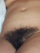 Furry japanese teenage pussy hole filled with a big dildo