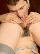 Blonde babe sindy lange working a big fat cock with her lips before taking it in her hairy beaver