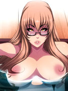 Hot hentai chick with her eyes covered gets her boobs squeezed