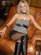 Rio strips down to her sexy cuban heeled thigh highs and then gets a huge facial