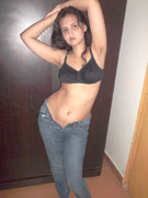 Young indian whore models her sexy black lingerie