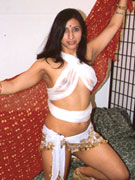 Slim indian chick taking hot shower