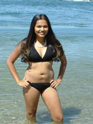 Naughty indian model rani working two big dicks with her mouth and gets nasty threesome banging
