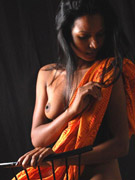 Flossing that enormous cobra in her filthy indian mouth