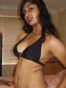 Ponytailed indian whore in pink baby-doll exposing her nice body in the bathroom