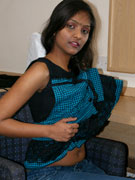 Cute indian girl pressing her boobs her self