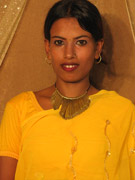 Neha in green and yellow indian shalwar suit