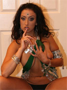 Gorgeous indian model ranie does a striptease and takes cock stuffing from two guys