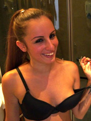 Petite australian teen girl cobain masturbates using water stream on the kitchen.