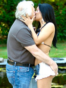 Hairy gray old boy loves cool chicks a lot so he screws his boner into blonde's snatch