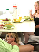 Saucy girlie teasing older dude eager to taste his meat and feel it inside