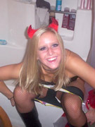 Alicia washes the piss down with a glob of cum