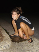 Three hot babes make a pee unaware of spying on them