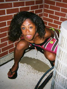 Young glamorous beauty piddles in a quiet place