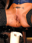 Girl helping to the  other to piss bending body