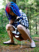 Naughty girls pissing hard and screaming because they got caught