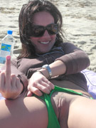 Taylor rain relaxing at the beach