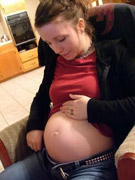 Hot naked mom to be flaunting her big jugs and cunt