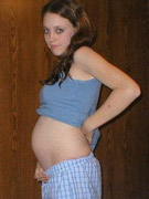 Pregnant blonde lez out and take off their clothes to take turns eating out muffs
